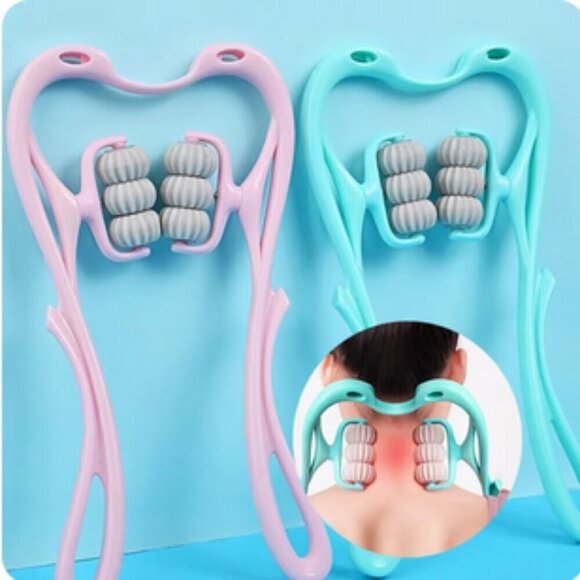 2/50🍒New Hand-held Trigger Point Deep Tissue Massager Roller Neck Massage Tool - Picture 9 of 16